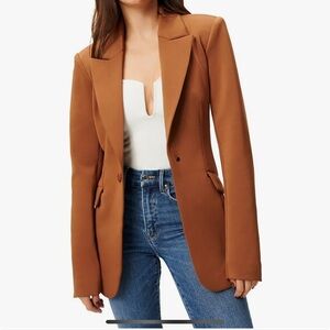 Good American Scuba Fitted Blazer Burnt Caramel Size 1 (Fits like Size 4)
